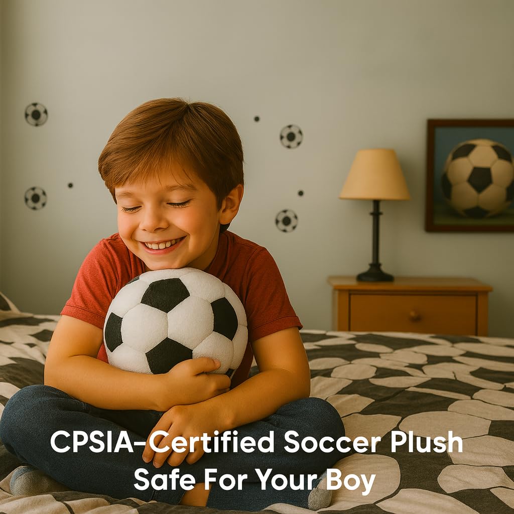 T play Soccer Ball Plush for Boys 3-9 | Double-Stitched 8-Inch Indoor Plush Ball