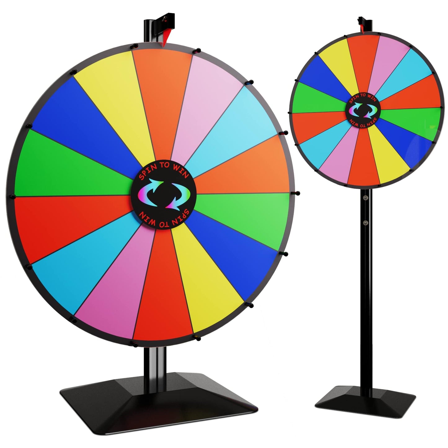 T-SIGN 24-Inch Dual-Use Spinning Prize Wheel – 14 Slots (Tabletop or Floor)