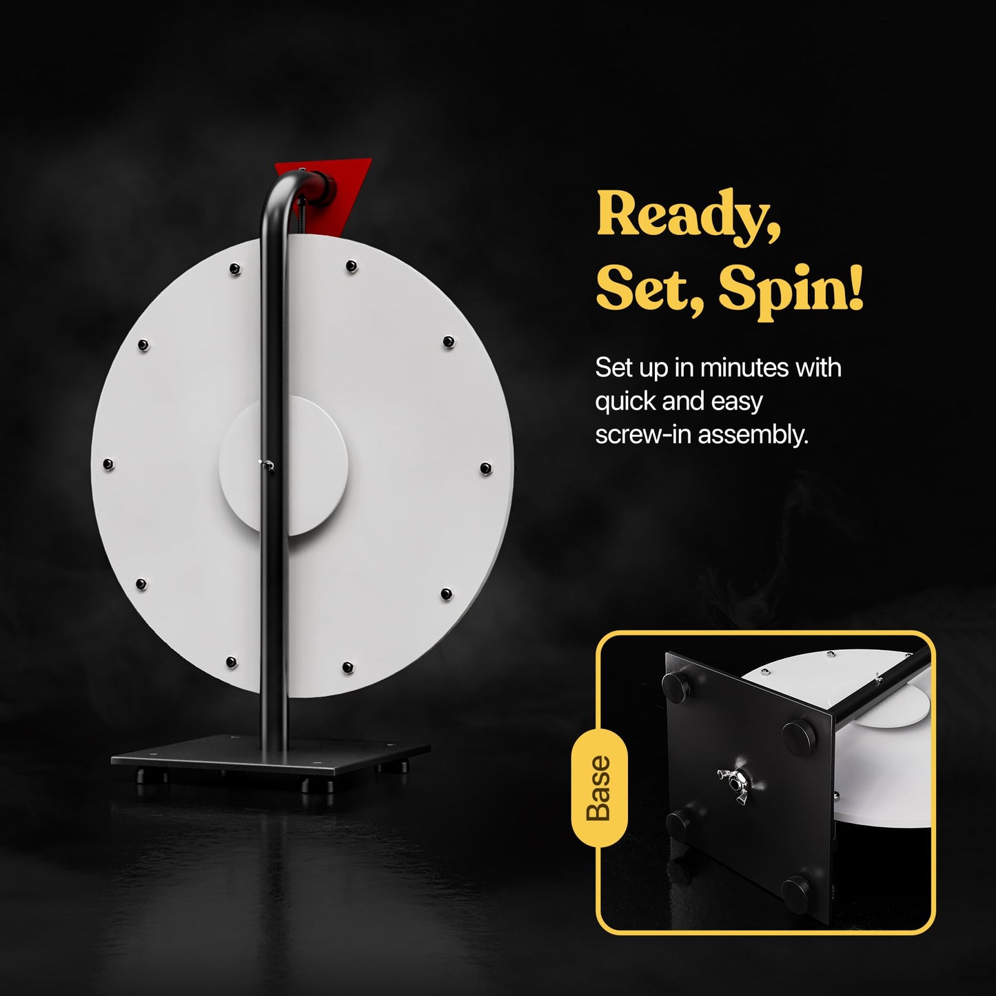 T-SIGN 12-Inch Heavy-Duty Spinning Prize Wheel – 10 Color Slots, Tabletop Roulette for Trade Shows