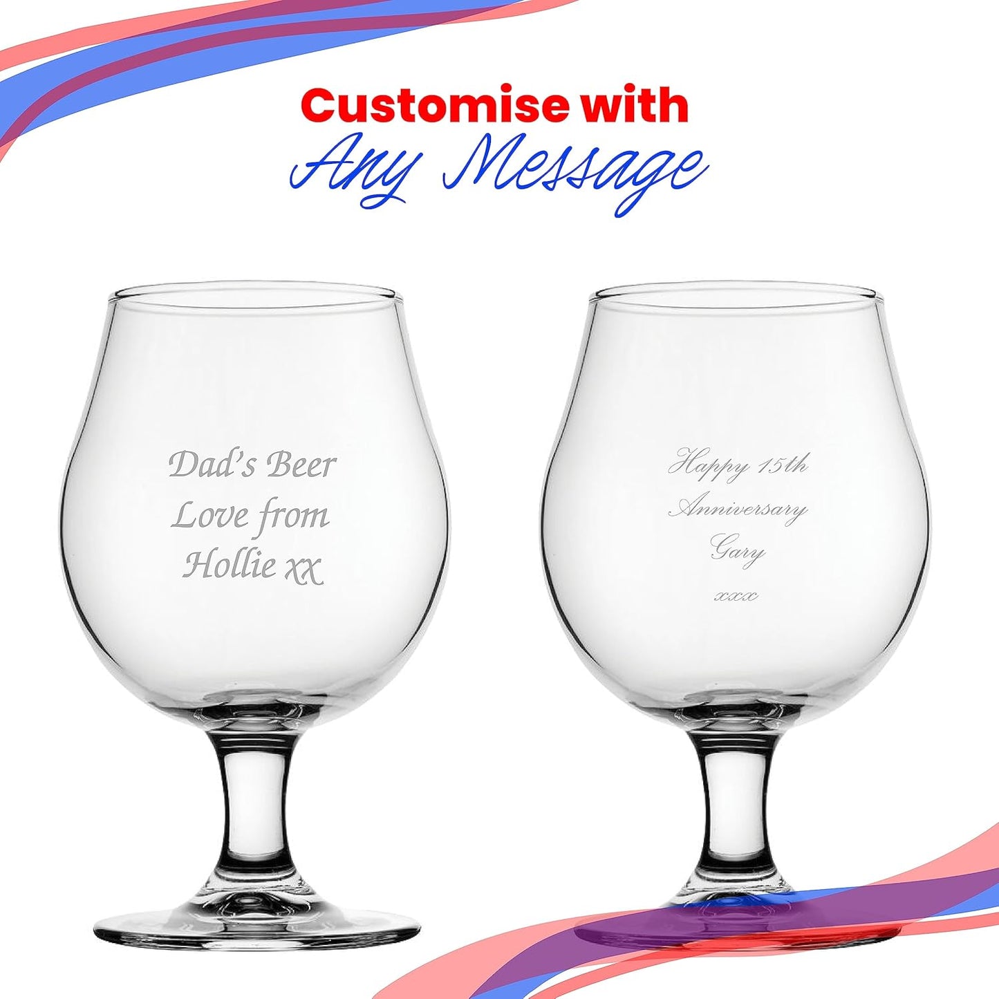 Engraved 16.75oz Draft Stemmed Beer Glass