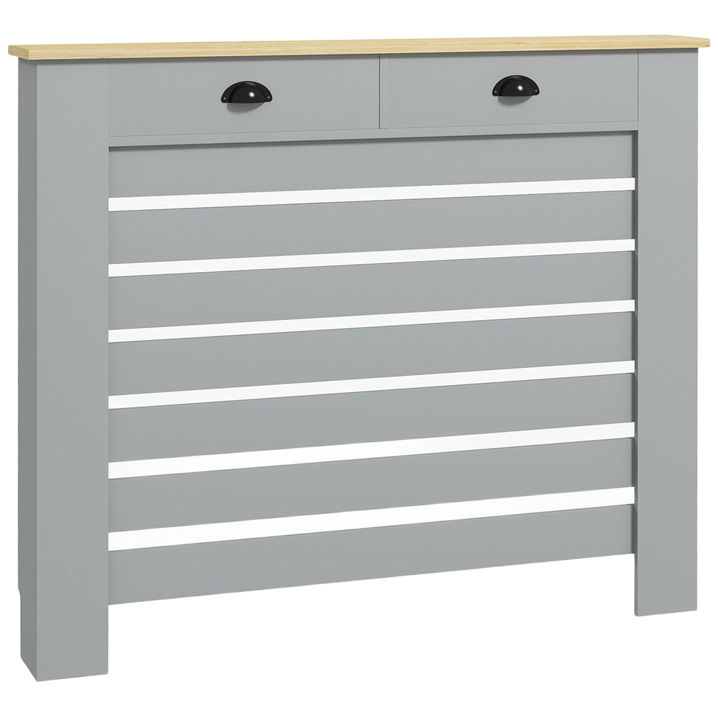 HOMCOM Radiator Cover with Drawer, Horizontal Slat, 78cm