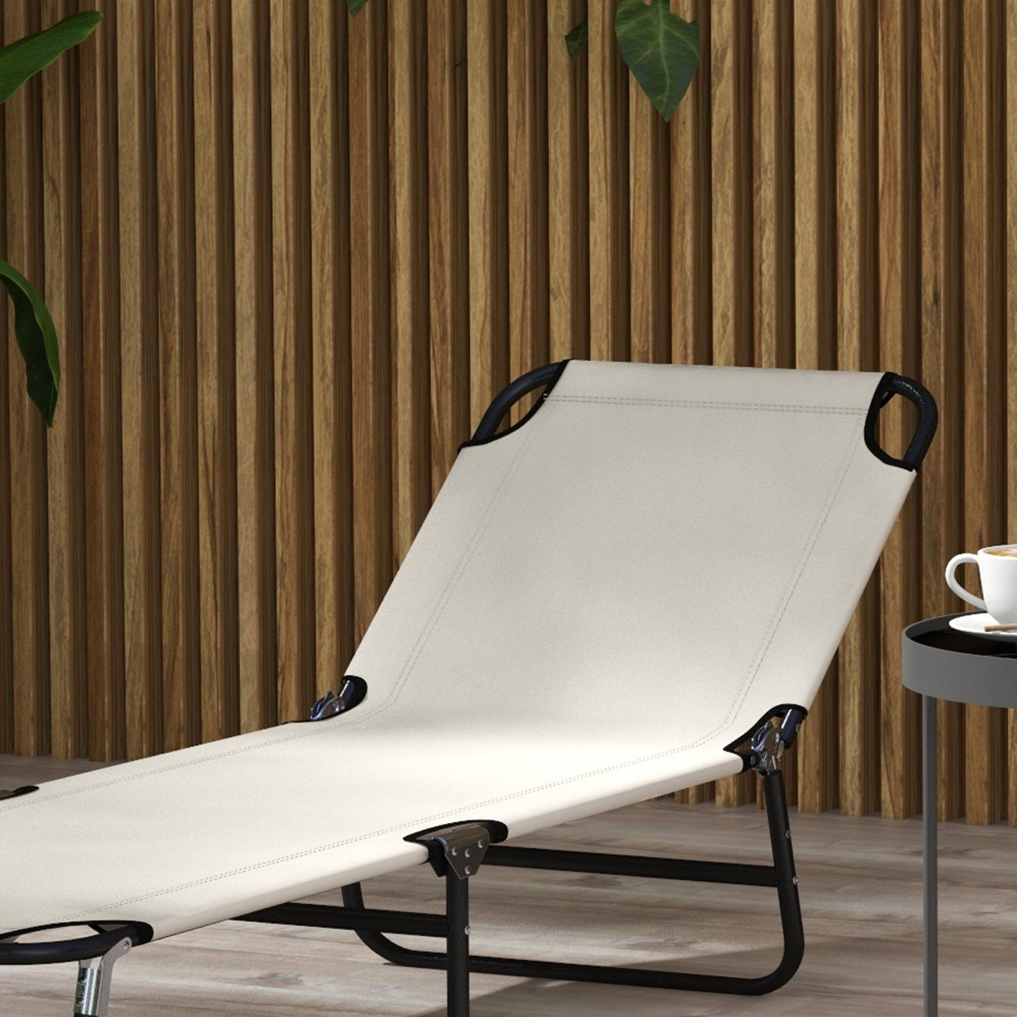Outsunny 2 Piece Reclining Chaise Lounge with 5-Level Adjustable Backrest