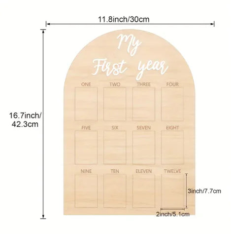 Wooden Newborn Memory Photo Frame – My First Year Keepsake