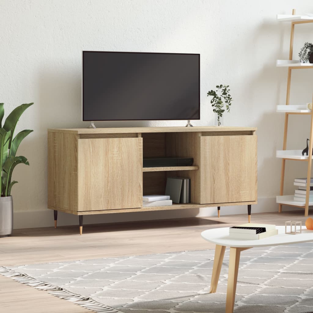 Modern Wooden 40 Inch TV Tele Stand Unit Cabinet With 2 Doors & Storage