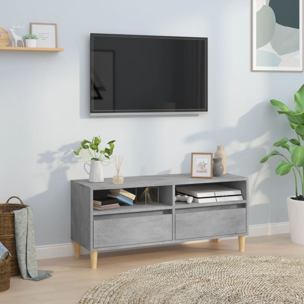 Modern Wooden 40 Inch TV Tele Stand Unit Cabinet With 2 Storage Drawers