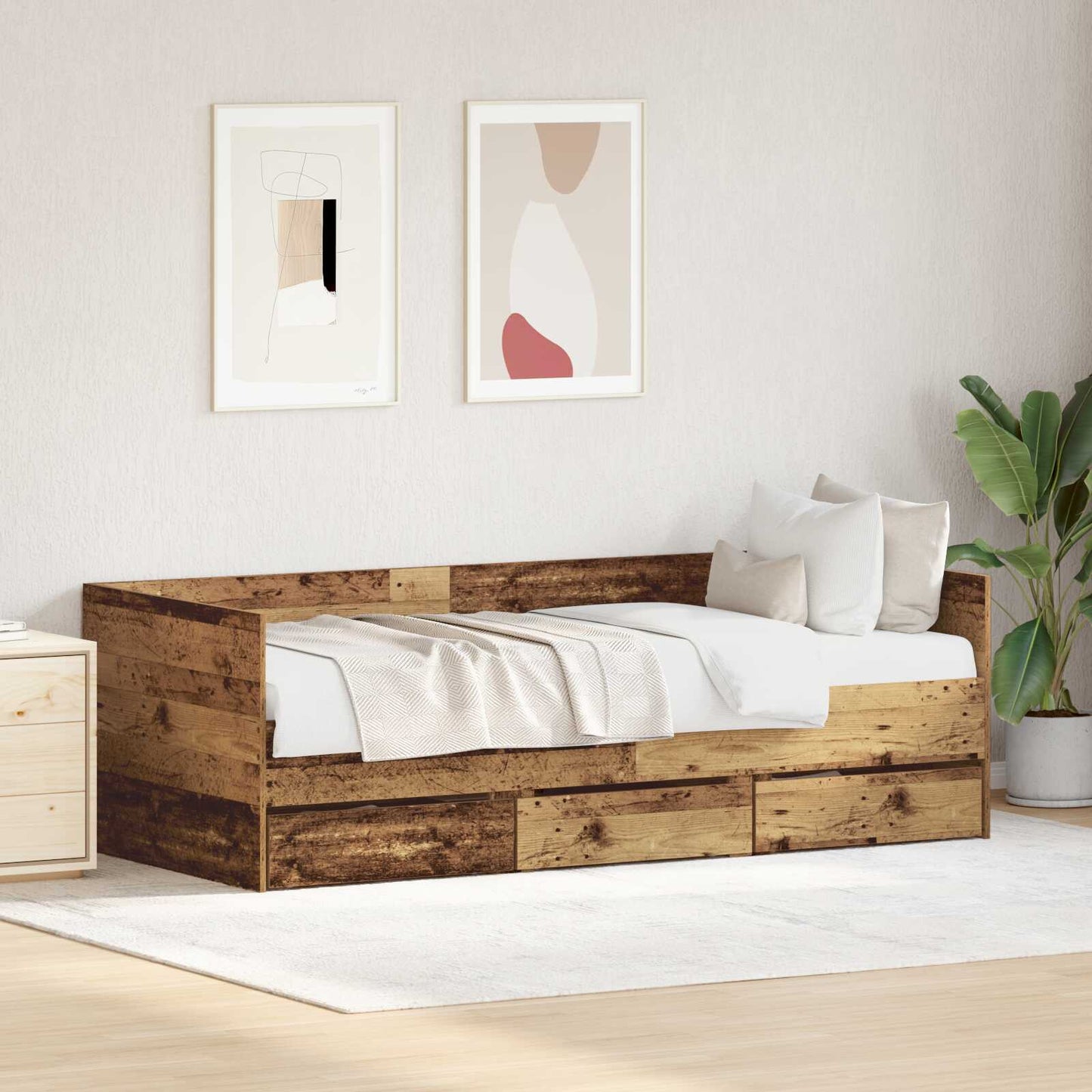Daybed Old Wood Engineered Wood 90 x 190 cm Sturdy Daybed