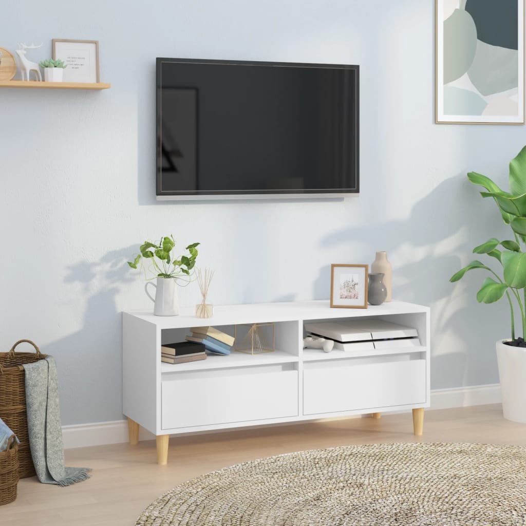 Modern Wooden 40 Inch TV Tele Stand Unit Cabinet With 2 Storage Drawers