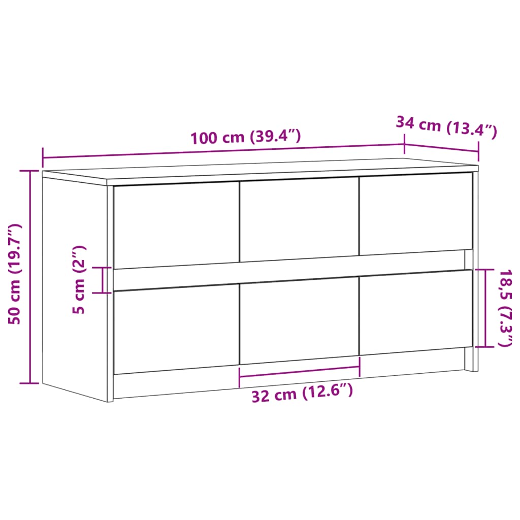 TV Cabinet with LED White 100x34x50 cm Engineered Wood
