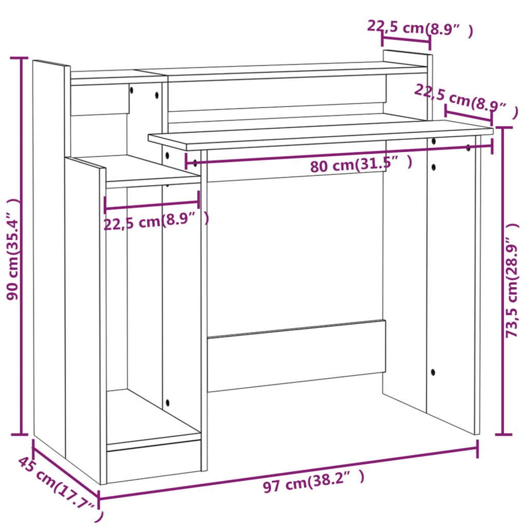 Modern Wooden Home Office Computer Gaming Desk With LED Lights Monitor Stand