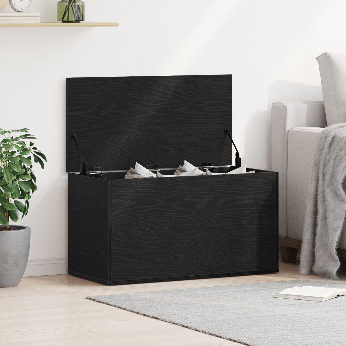 Modern Wooden Home Storage Chest Toy Box Trunk With Lift Top Design Wood