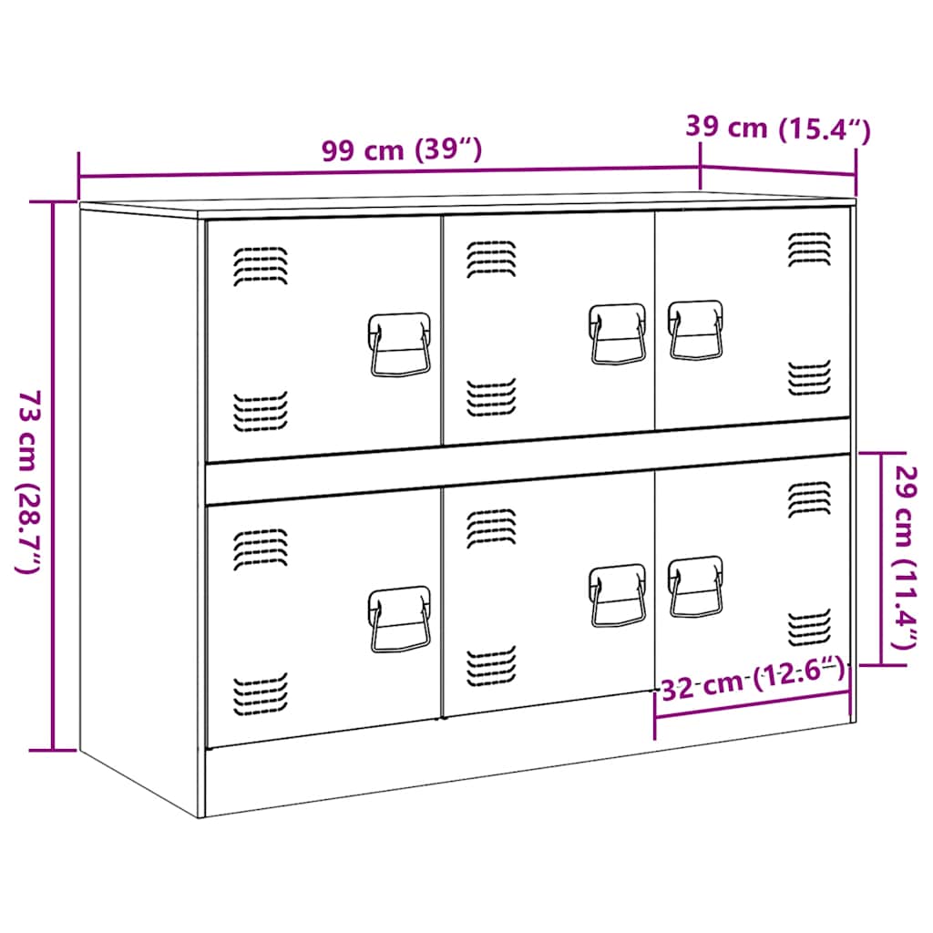 Sideboard Black 99x39x73 cm Steel