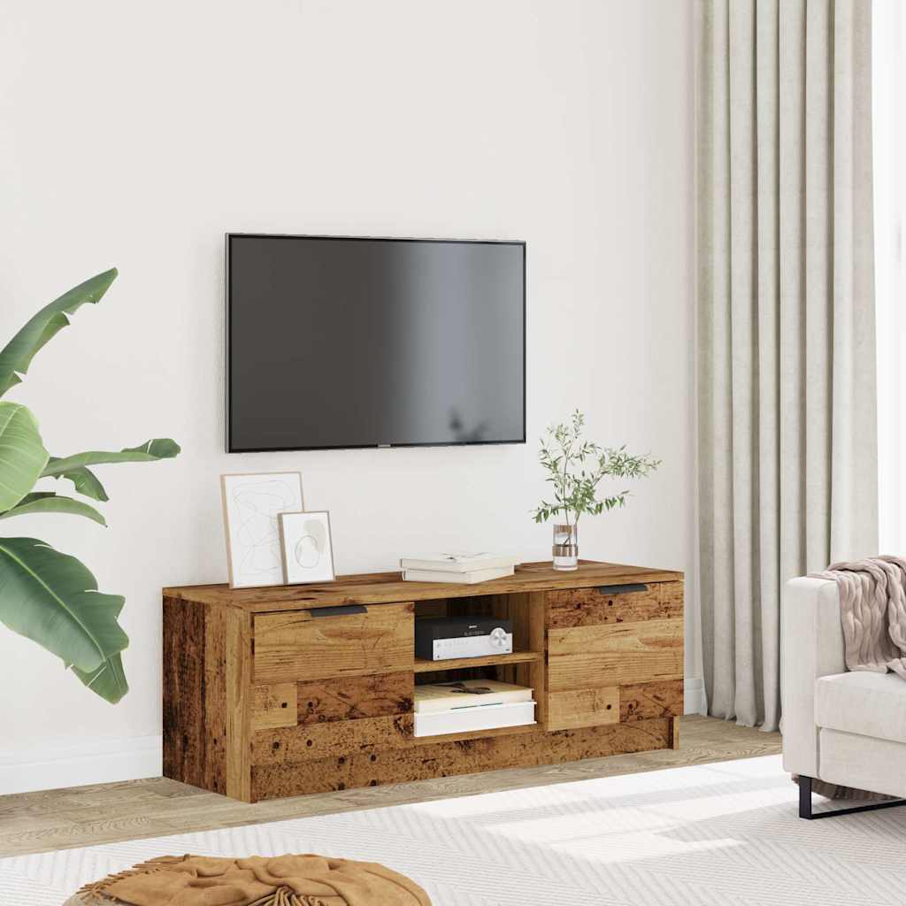 Modern Wooden 40 Inch TV Tele Stand Unit Cabinet With With 2 Doors & Open Shelves