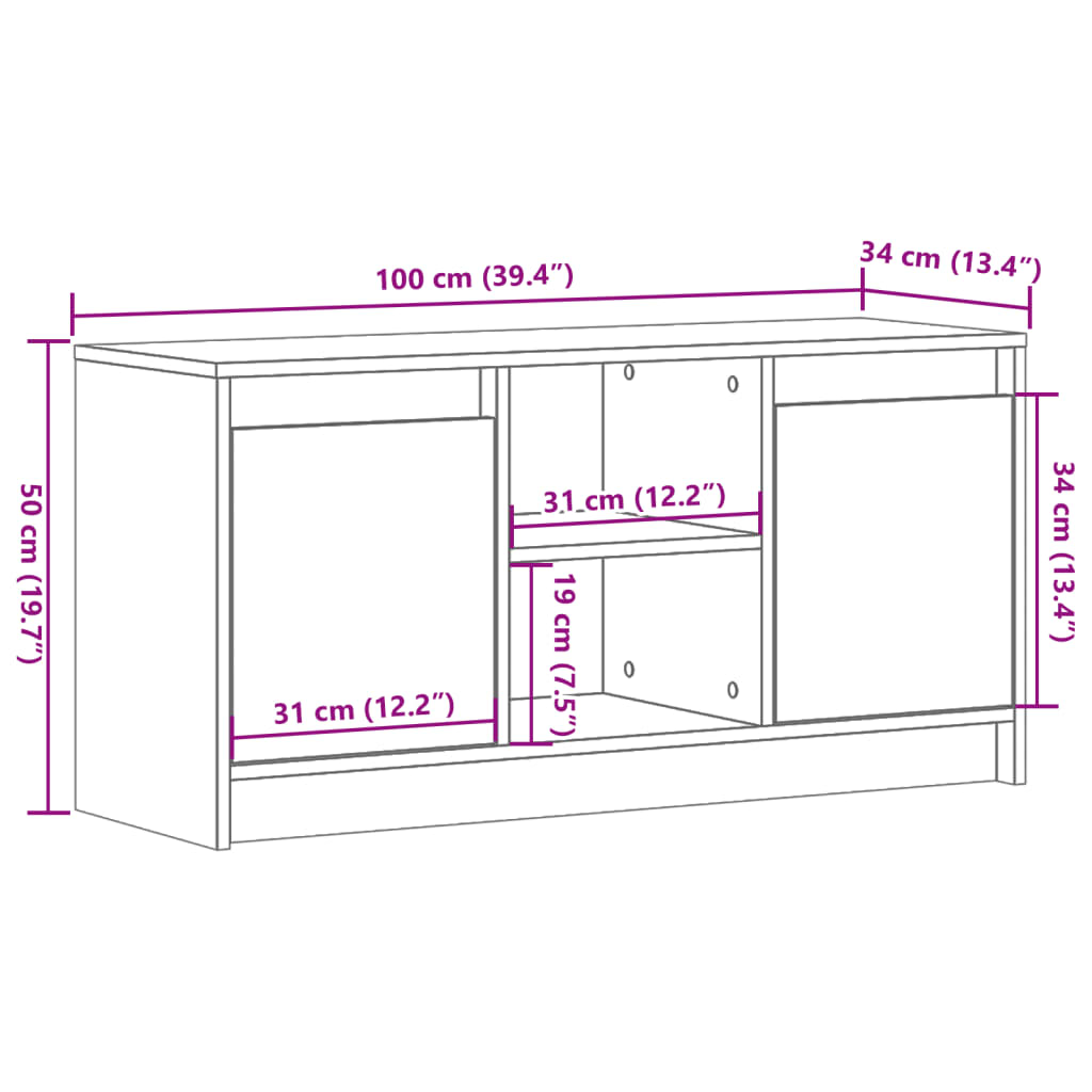 Modern Wooden 40 Inch TV Tele Stand Unit Cabinet With LED Lights & Storage