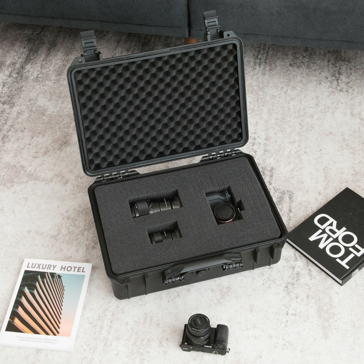 Portable Waterproof Hard Case with Customizable Foam Insert-34 x 31 x 16 cm