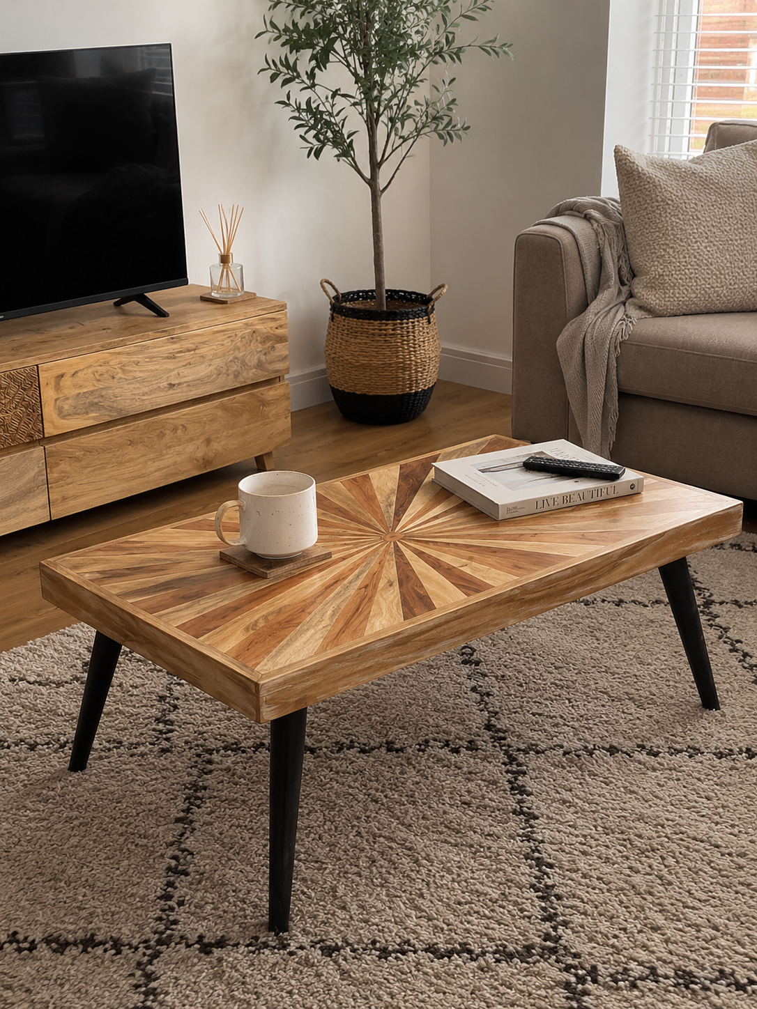 Coffee Table Solid Mango Wood 90x55x36 cm