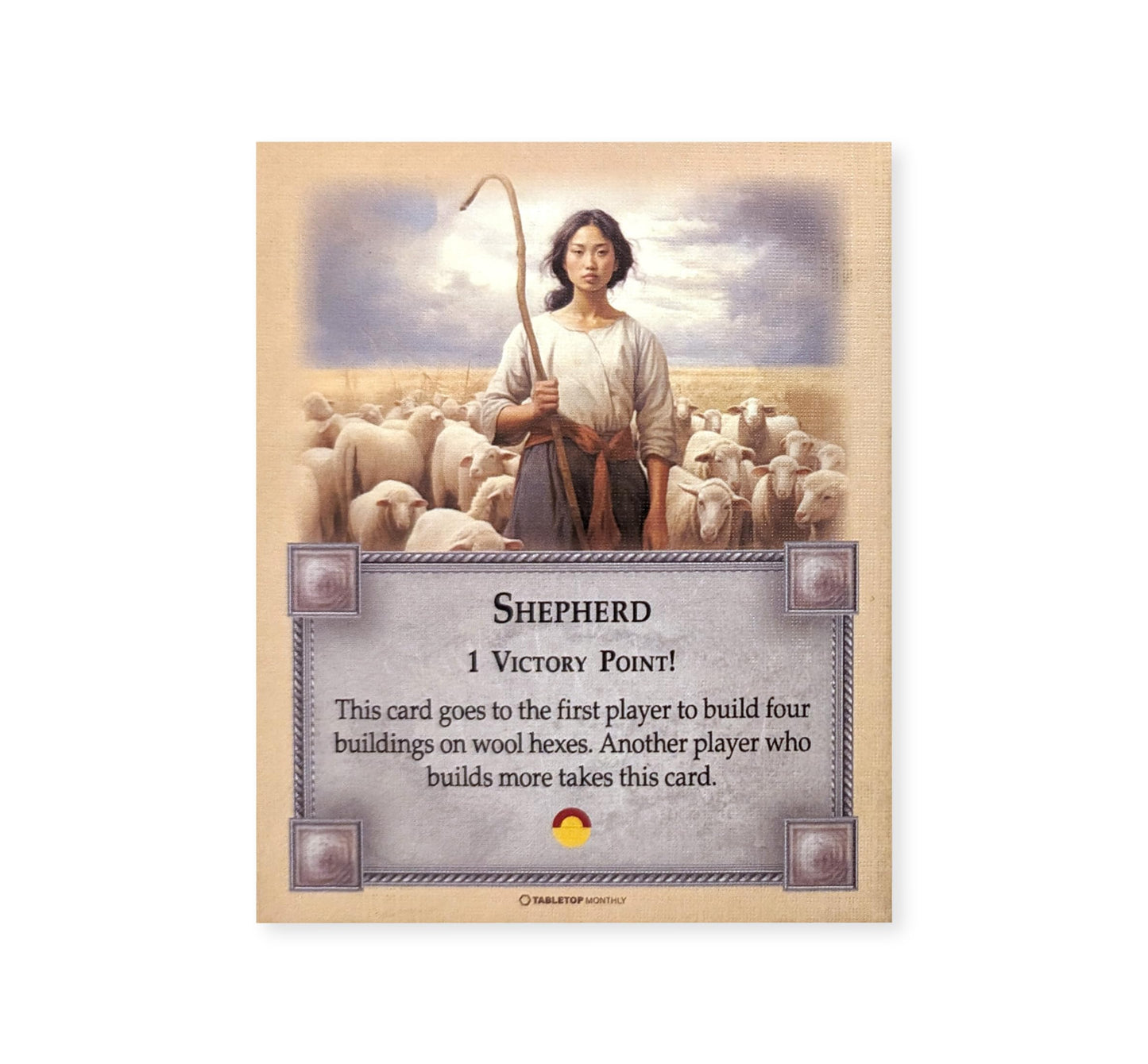 Tabletop Monthly Professions Victory Point Cards for Catan – Bricklayer, Stonemason, Farmer, Shepherd, Lumberjack | Compatible with Settlers of Catan 5th Edition & Expansions
