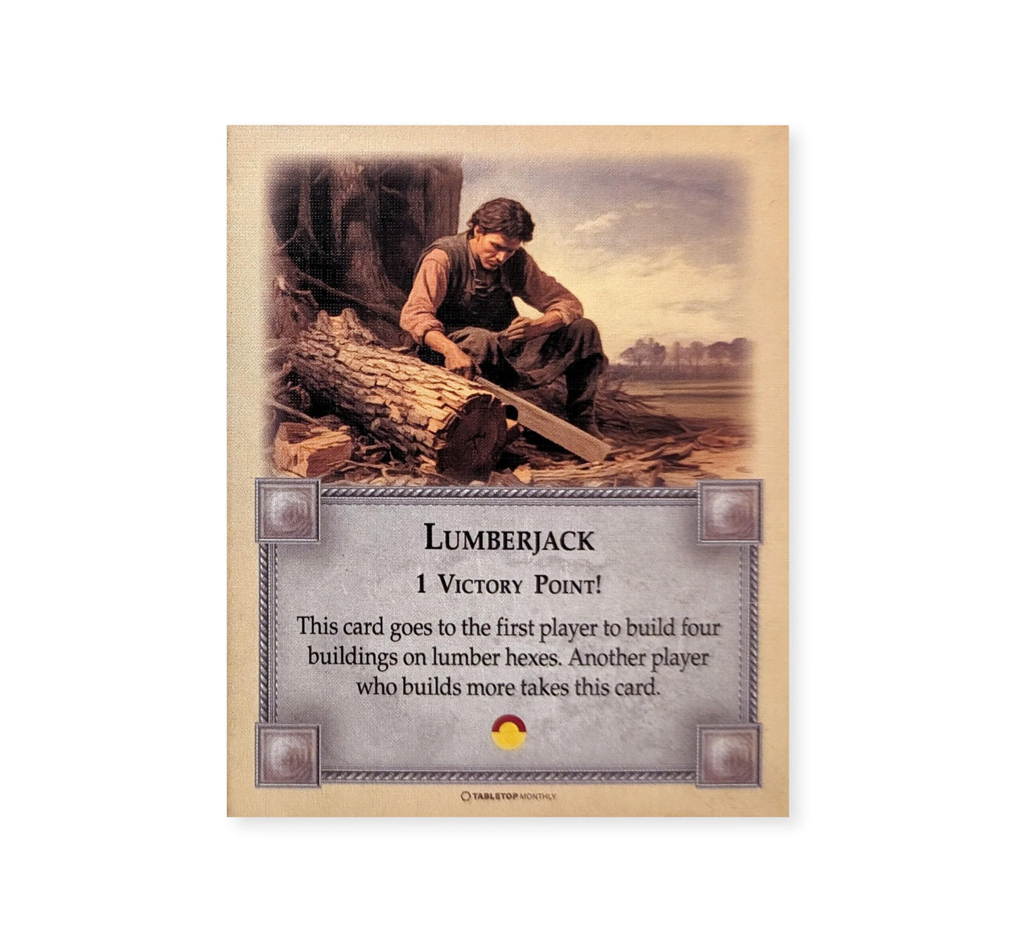 Tabletop Monthly Professions Victory Point Cards for Catan – Bricklayer, Stonemason, Farmer, Shepherd, Lumberjack | Compatible with Settlers of Catan 5th Edition & Expansions