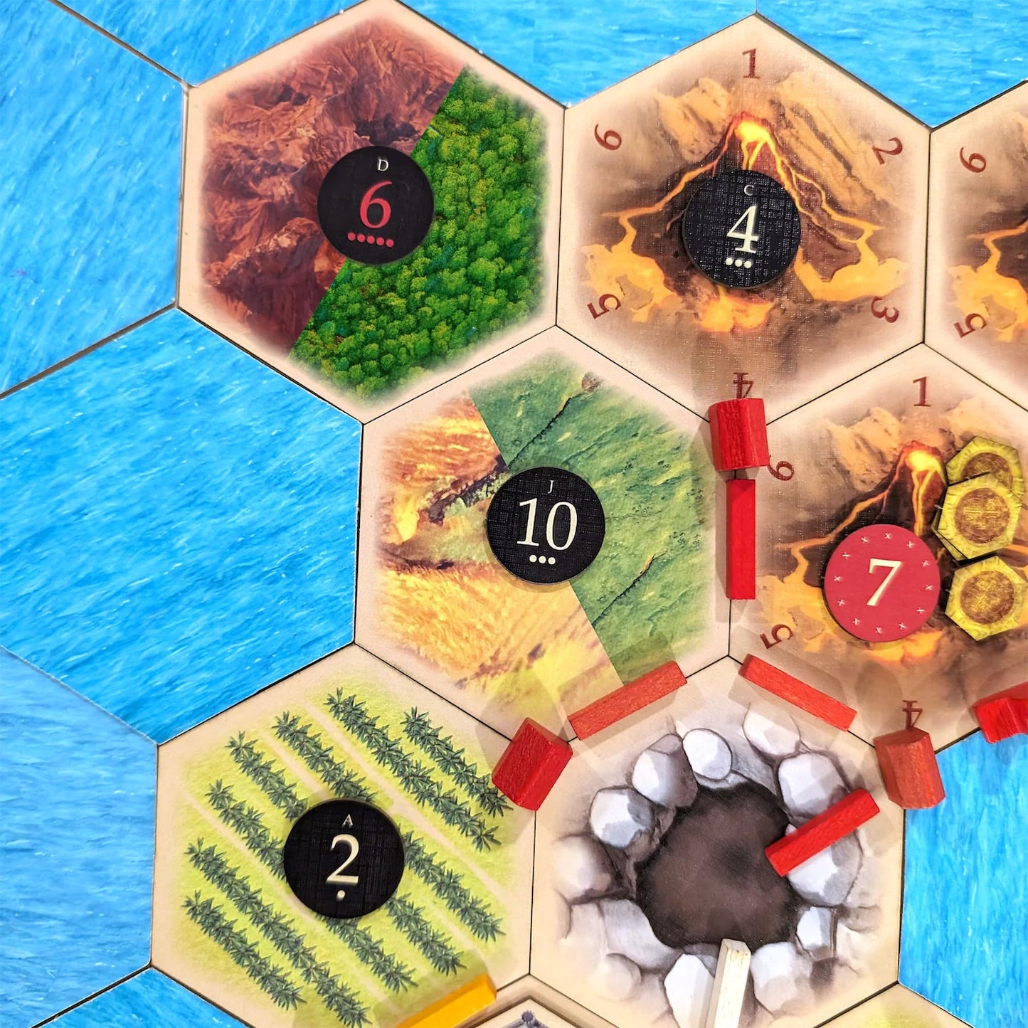 Tabletop Monthly Split Resource Hex Set – Replacement Hexes for Catan Base & Expansions (US-Printed)