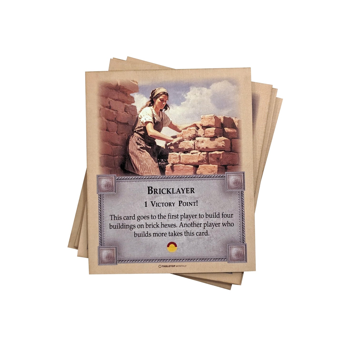 Tabletop Monthly Professions Victory Point Cards for Catan – Bricklayer, Stonemason, Farmer, Shepherd, Lumberjack | Compatible with Settlers of Catan 5th Edition & Expansions