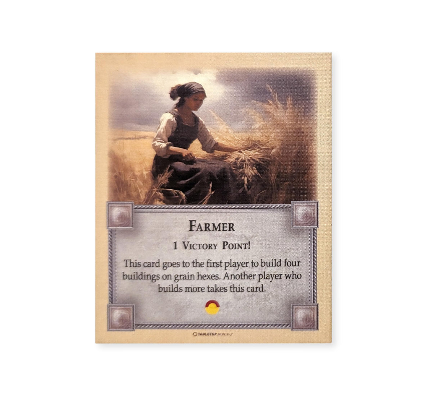 Tabletop Monthly Professions Victory Point Cards for Catan – Bricklayer, Stonemason, Farmer, Shepherd, Lumberjack | Compatible with Settlers of Catan 5th Edition & Expansions