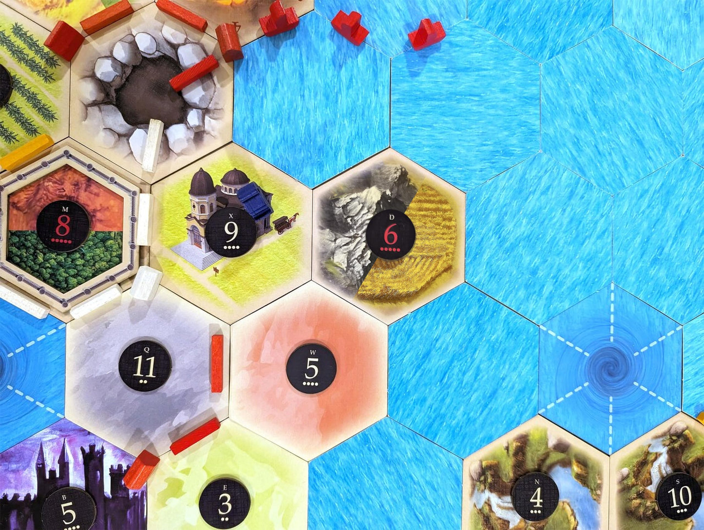 Tabletop Monthly Split Resource Hex Set – Replacement Hexes for Catan Base & Expansions (US-Printed)