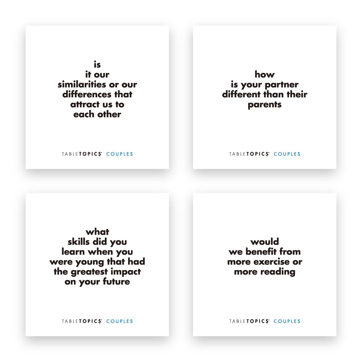 TableTopics Couples Conversation Starter Cards – 135 Questions for Date Nights