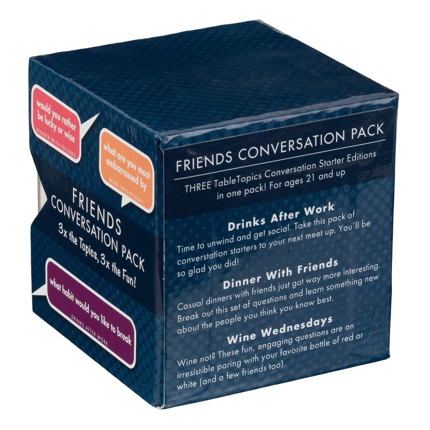 TableTopics Friends Conversation Pack – 120 Starter Cards for Parties & Game Nights (3-Topic Box)