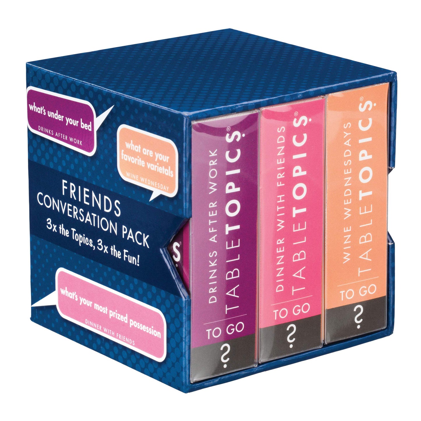 TableTopics Friends Conversation Pack – 120 Starter Cards for Parties & Game Nights (3-Topic Box)