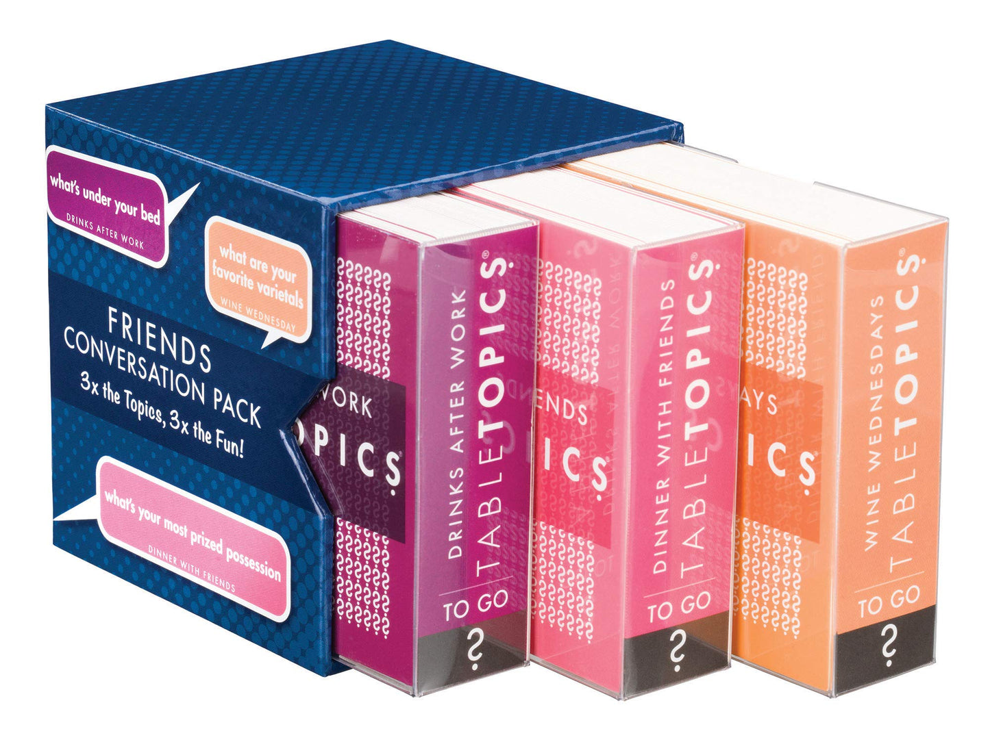 TableTopics Friends Conversation Pack – 120 Starter Cards for Parties & Game Nights (3-Topic Box)
