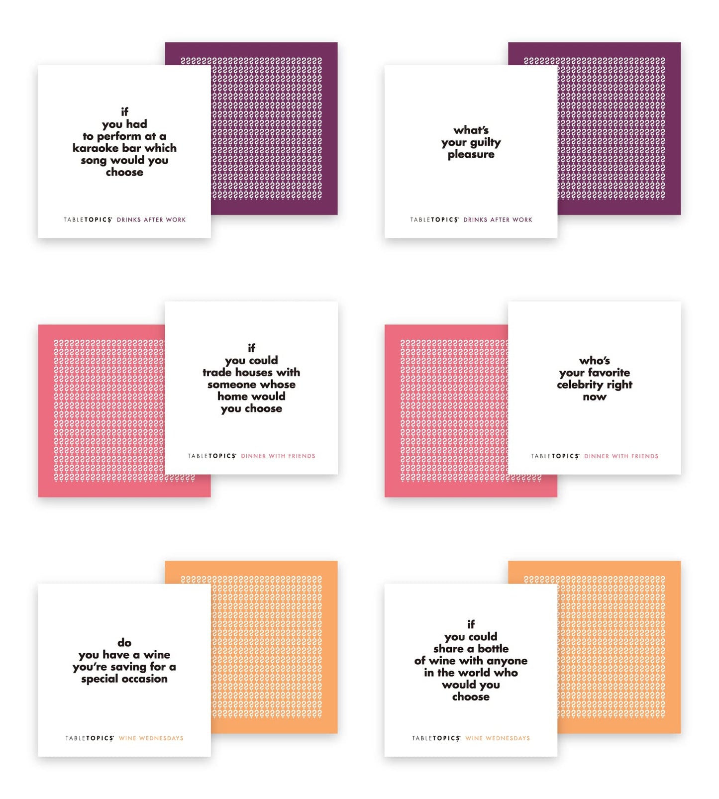 TableTopics Friends Conversation Pack – 120 Starter Cards for Parties & Game Nights (3-Topic Box)