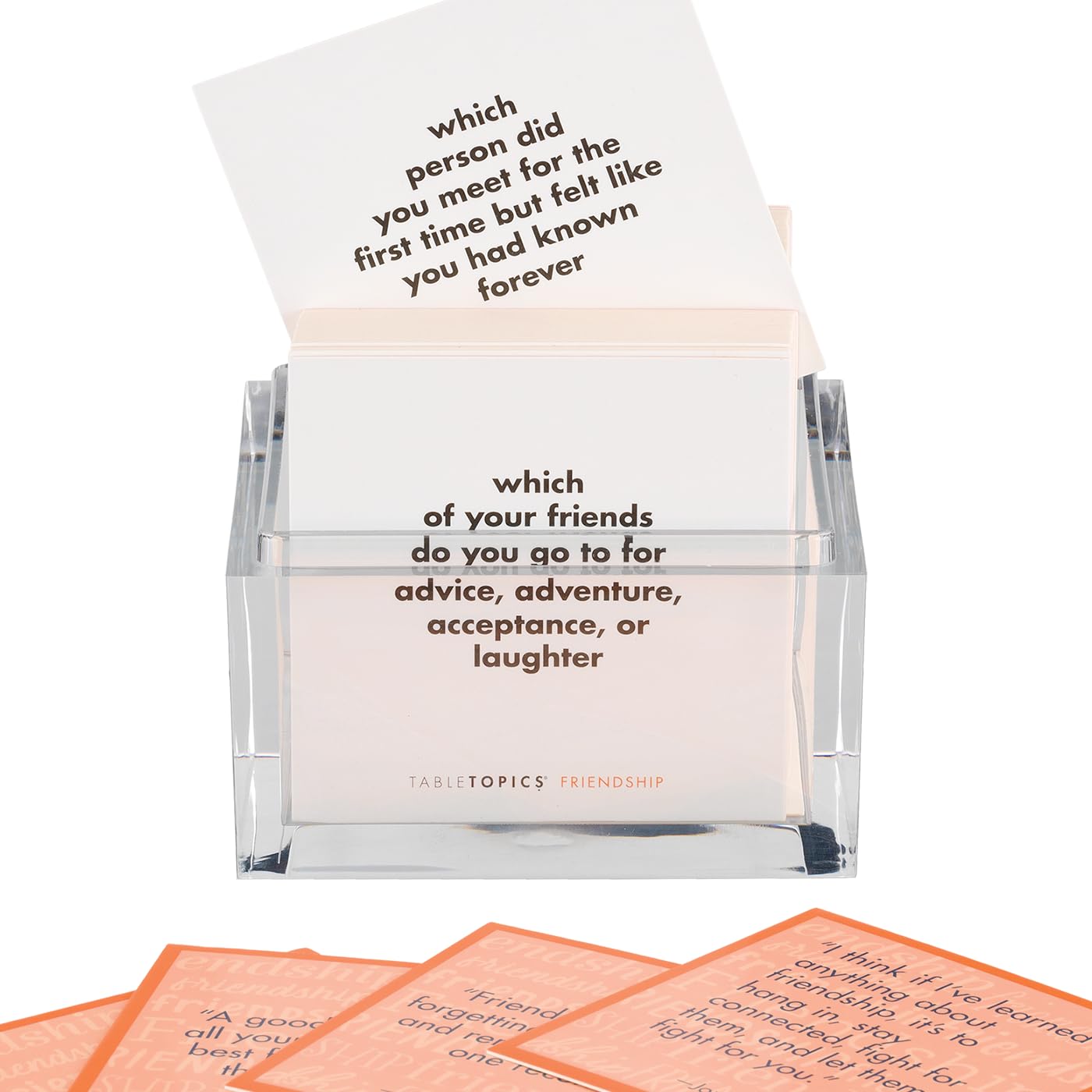 TableTopics Friendship Conversation Starter Card Game – 135 Questions, Quotes & Tips for Girls’ Night & Galentine’s