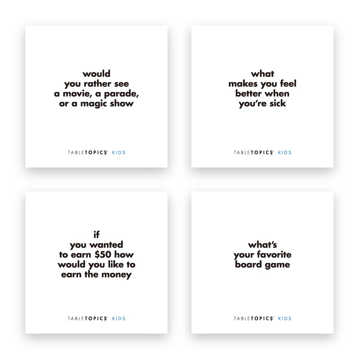 TableTopics Kids to Go Conversation Cards – 40 Family Questions for Dinner, Travel & Classrooms