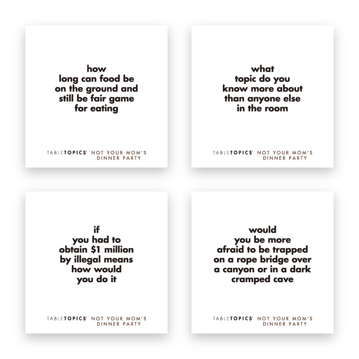 TableTopics Not Your Mom’s Dinner Party Cards – 135 Eye-Opening Questions for Adults