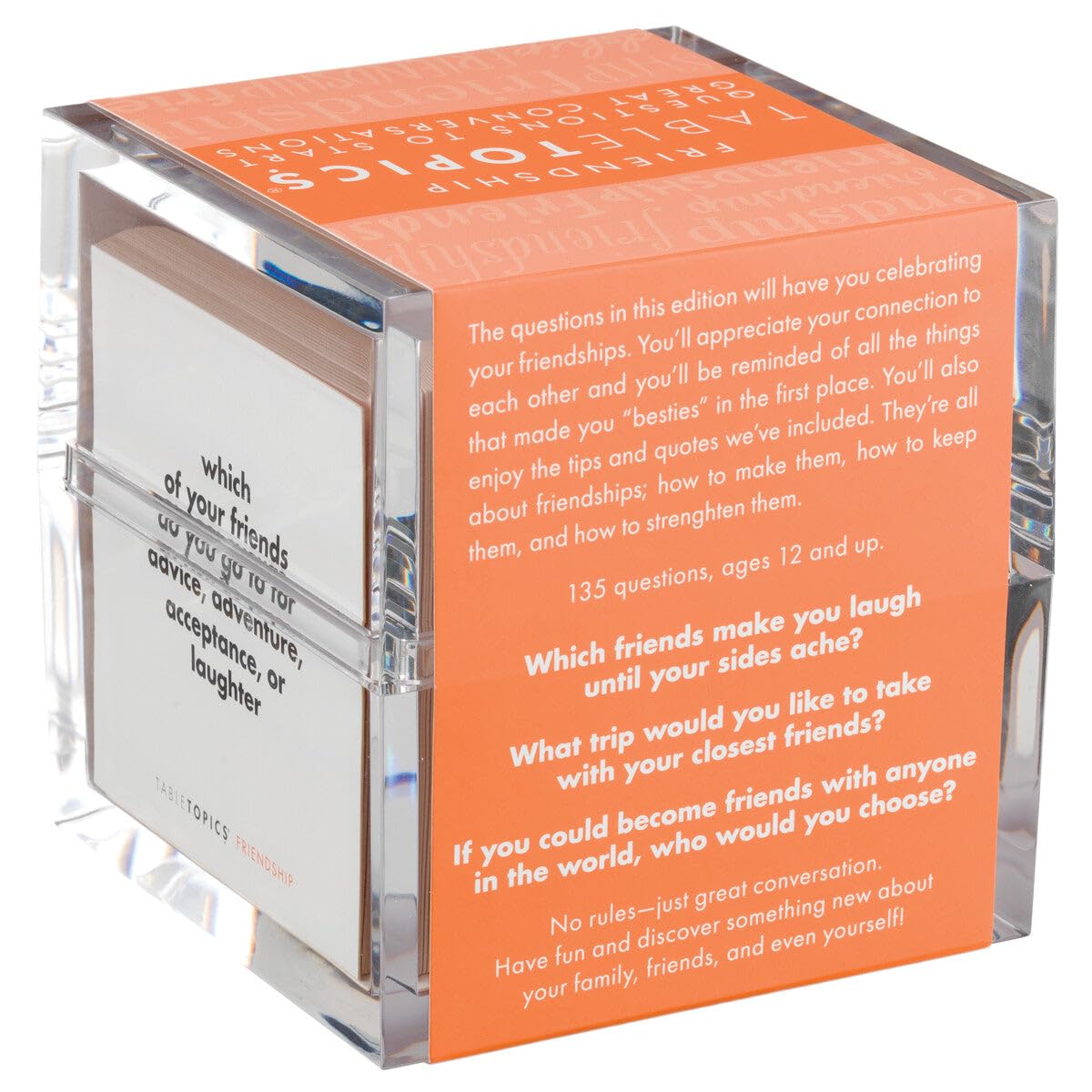 TableTopics Friendship Conversation Starter Card Game – 135 Questions, Quotes & Tips for Girls’ Night & Galentine’s