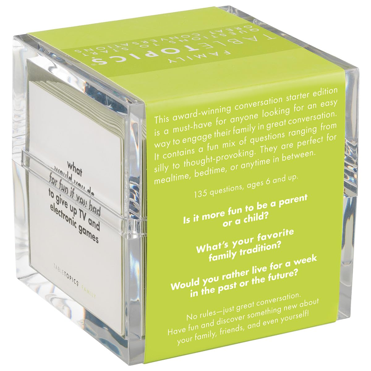 TableTopics Family Conversation Cards — 135 Questions for Kids & Parents | Dinnertime, Game Night, Classroom
