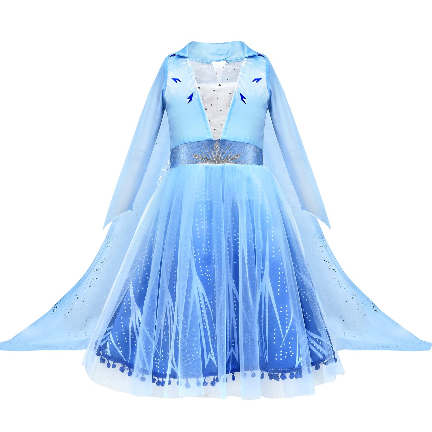 Tacobear 10Pcs Princess Dress Up Set for Girls – Snow Princess Costume with Accessories (3T–9T)