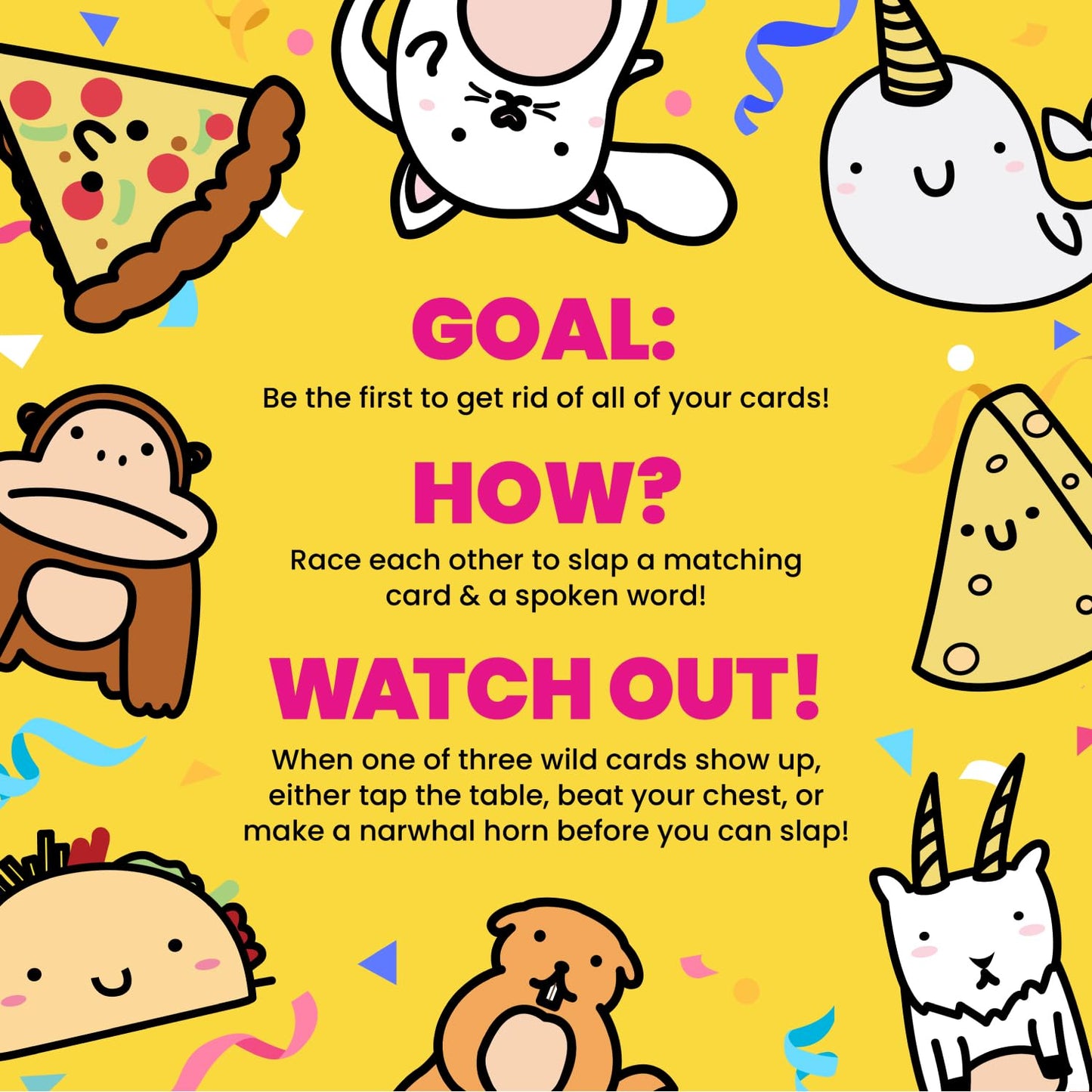 Taco Cat Goat Cheese Pizza — Fast, Fun Card Game for 2-8 Players | 10-15 Minute Rounds | Family & Friends