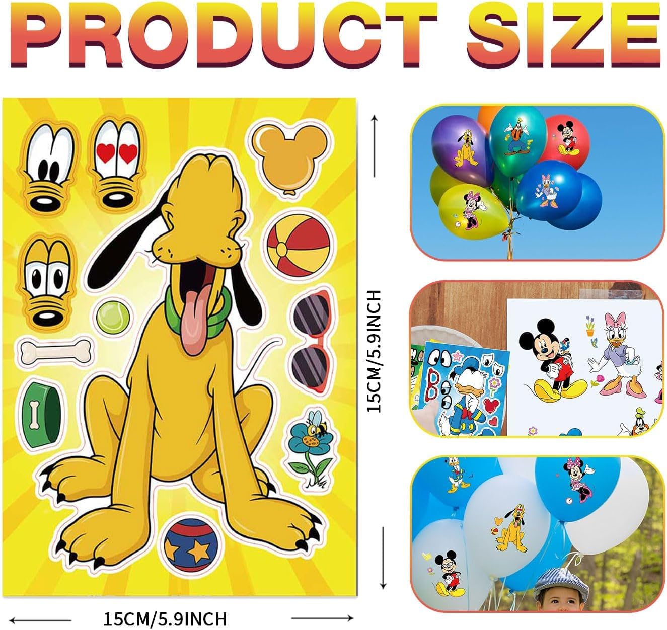 TaDadaPAO 24 Sheets Cartoon Make-a-Face Stickers – 6 Character Designs