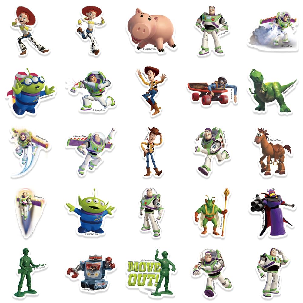 TaDadaPAO 50pcs Toy Story Stickers Pack – Waterproof Vinyl Decals for Laptops, Water Bottles & More