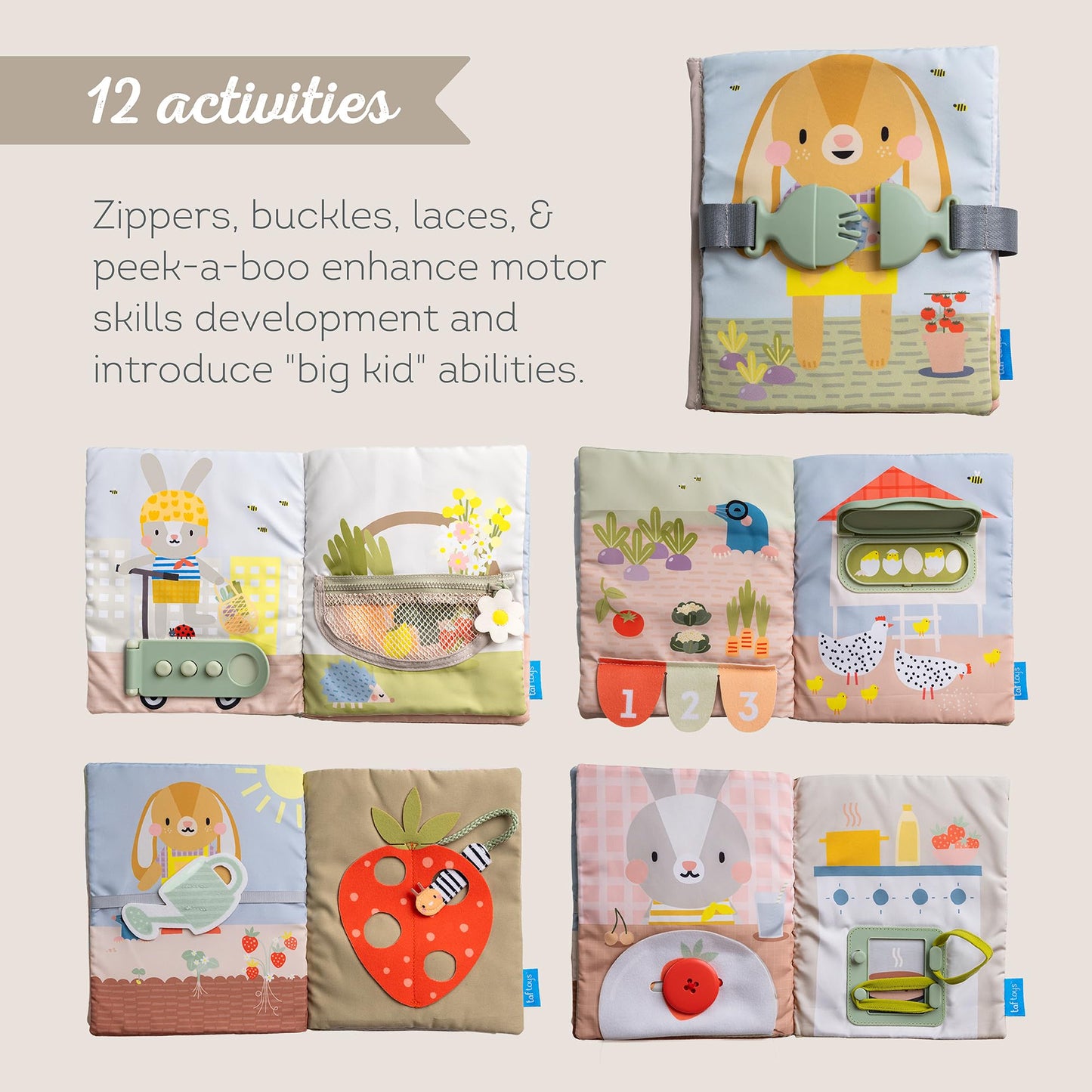 Taf Toys Busy Book for Toddlers 1-3 | Montessori Sensory Activities & Early Numeracy