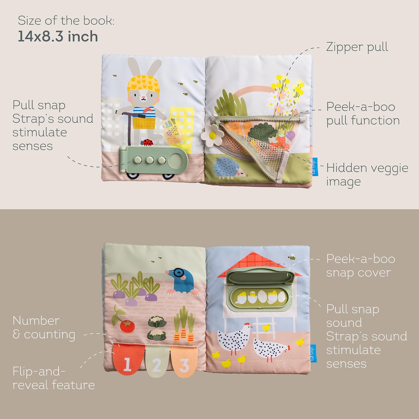 Taf Toys Busy Book for Toddlers 1-3 | Montessori Sensory Activities & Early Numeracy