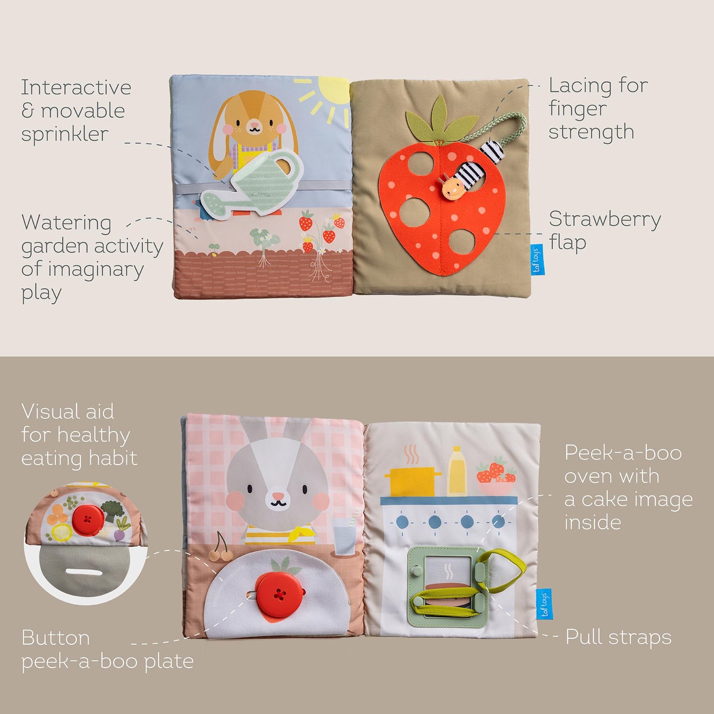 Taf Toys Busy Book for Toddlers 1-3 | Montessori Sensory Activities & Early Numeracy