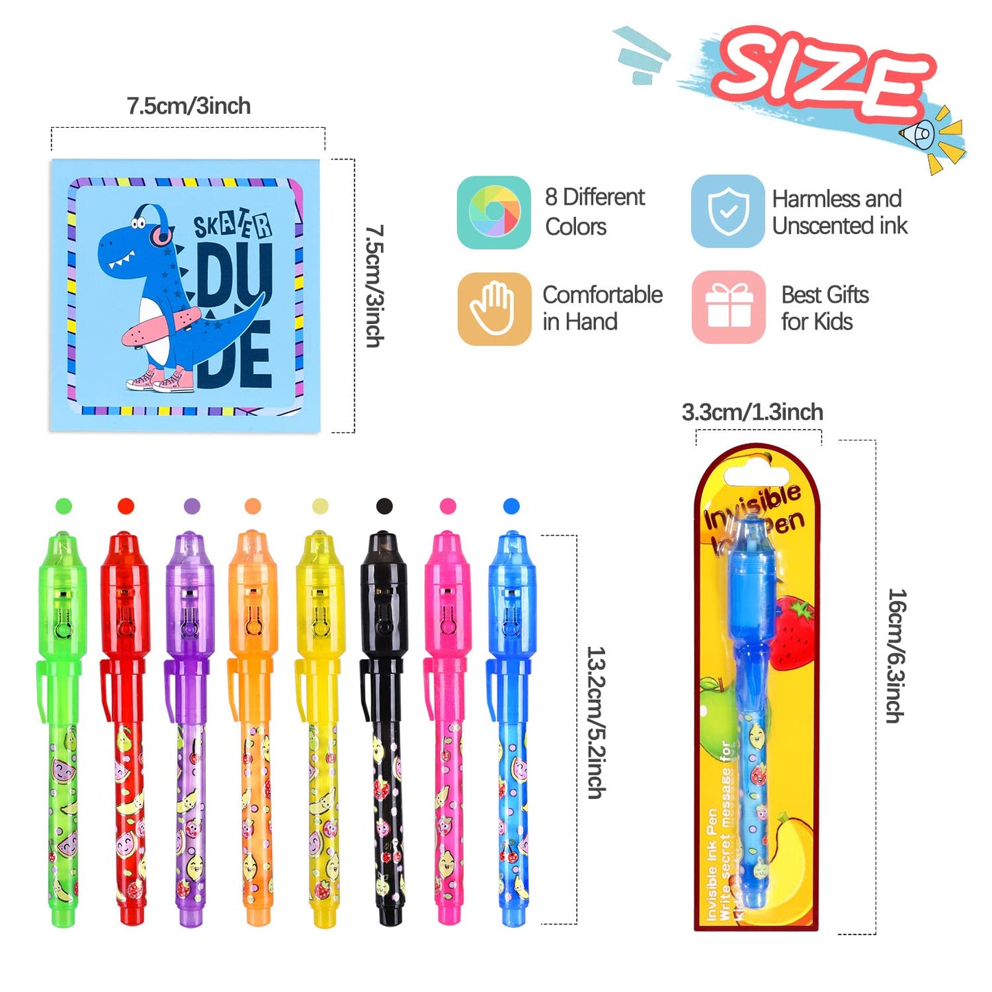 TAFULOR Invisible Ink Pen Set for Kids – UV Spy Pens, 24pcs