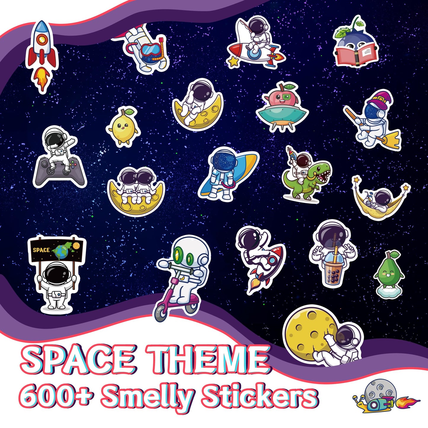 Tageenla Smelly Stickers for Kids | 36 Sheets, 600+ Scratch & Sniff Scented Stickers