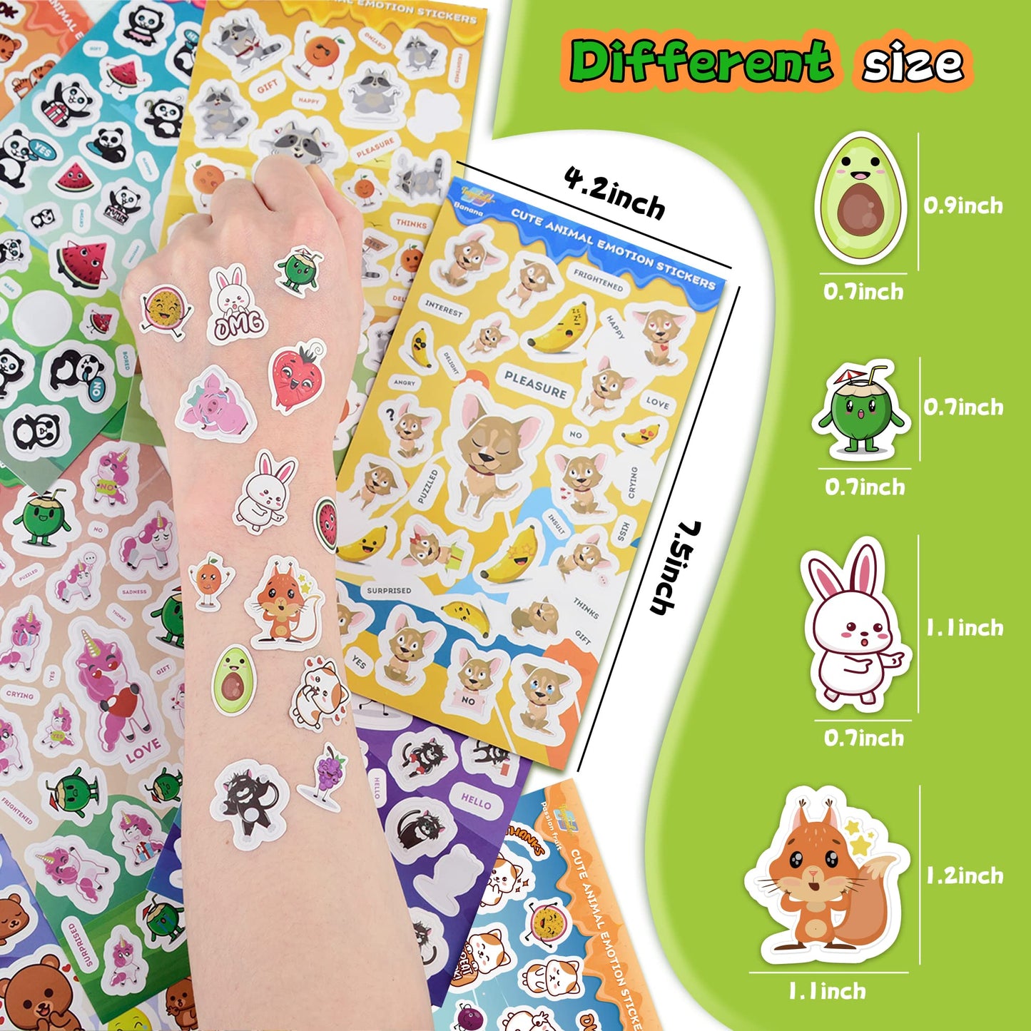 Tageenla Scratch and Sniff Stickers — 12 Scents, 48 Sheets, Cute Animal Emotions for Kids