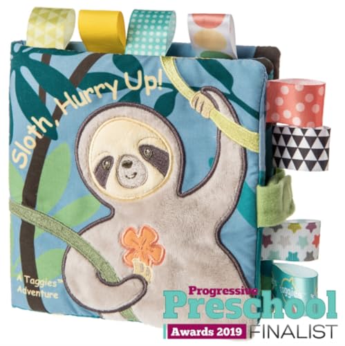 Taggies Touch & Feel Soft Cloth Book with Crinkle Paper & Squeaker — Molasses Sloth | Mary Meyer