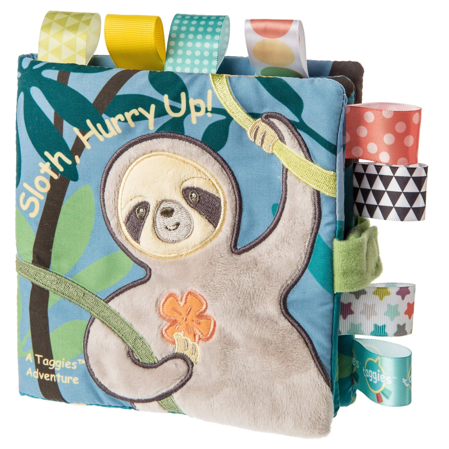 Taggies Touch & Feel Soft Cloth Book with Crinkle Paper & Squeaker — Molasses Sloth | Mary Meyer