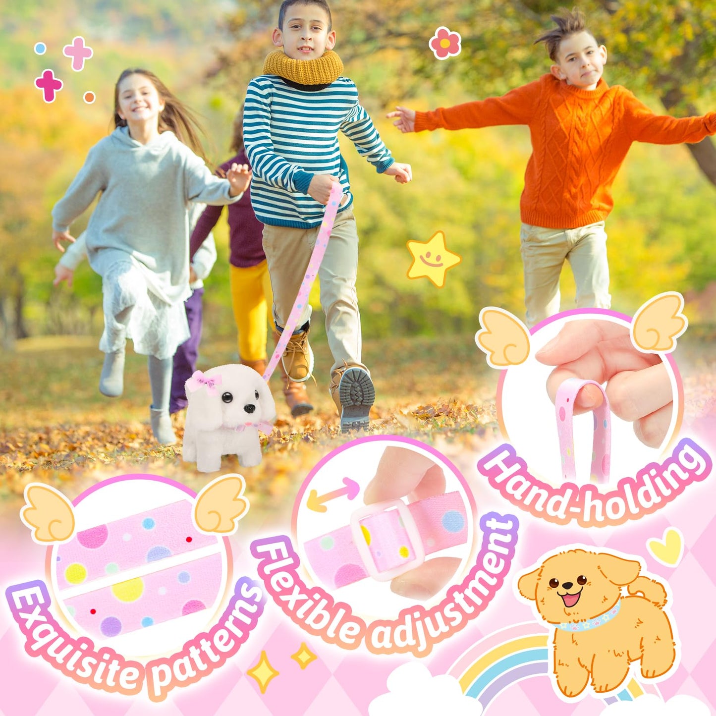 Tagitary Plush Toys Interactive Puppy Toy for Kids — Walk, Bark, Tail Wag, Leash