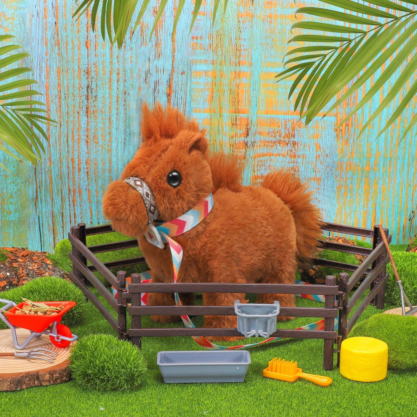 Tagitary Plush Horse Toy — Interactive Walking, Sounds & Leash Play for Kids