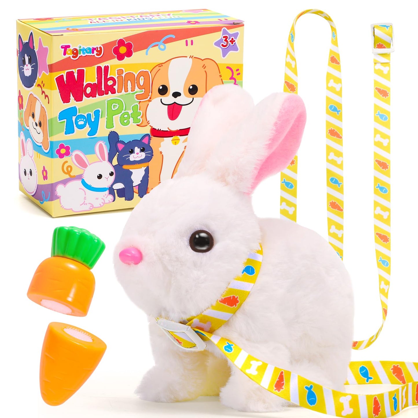 Tagitary Plush Rabbit Toy with Sounds – Interactive Ears & Mouth for Kids